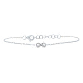 0.04ct 14k White Gold Diamond Infinity Bracelet